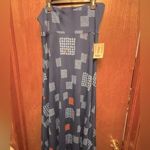 LuLaRoe - Maxi - XL - Blue w/light blue and coral squares - NWT